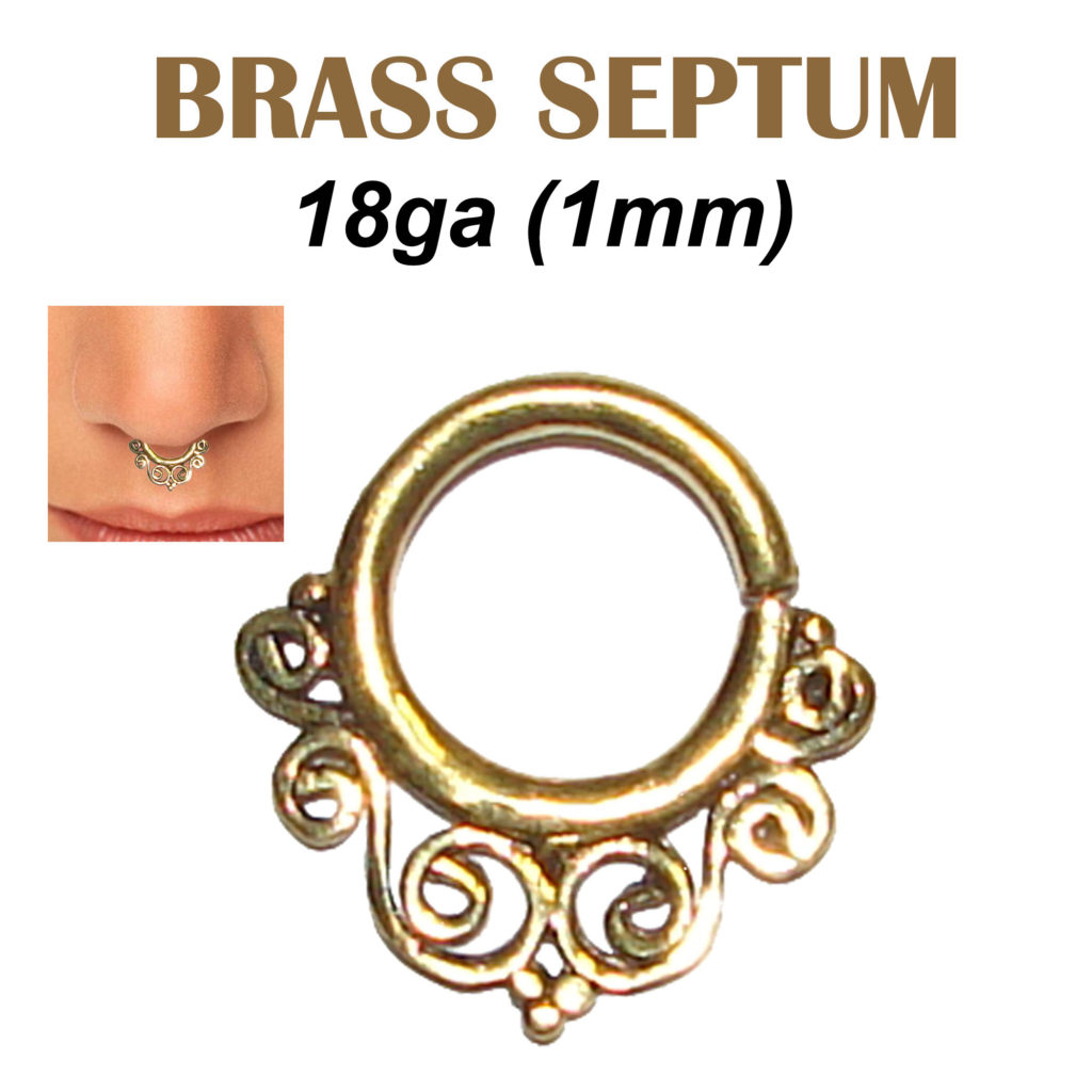 14ga Brass Septum Ring Silver Treasures Pty Ltd